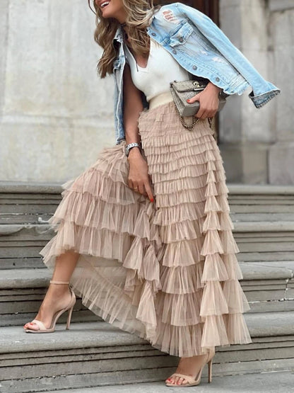 Loua - Long tulle skirt